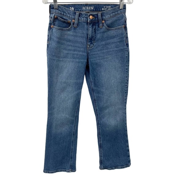 J. Crew 2023 26 9” Demi Boot Crop Jean Canopy Wash BK650 Summer 2023 - Picture 3 of 9
